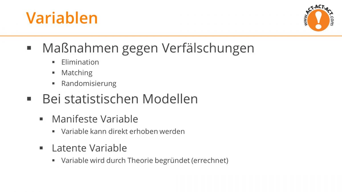 Psychologie Aufnahmetest Kapitel 3: Variablenverfälschung