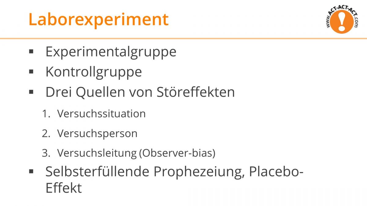 Psychologie Aufnahmetest Kapitel 3: Laborexperiment