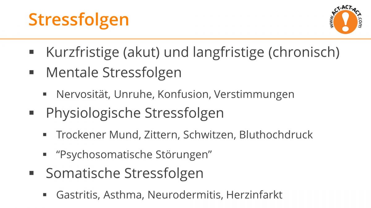 Psychologie Aufnahmetest Kapitel 12: Stressfolgen