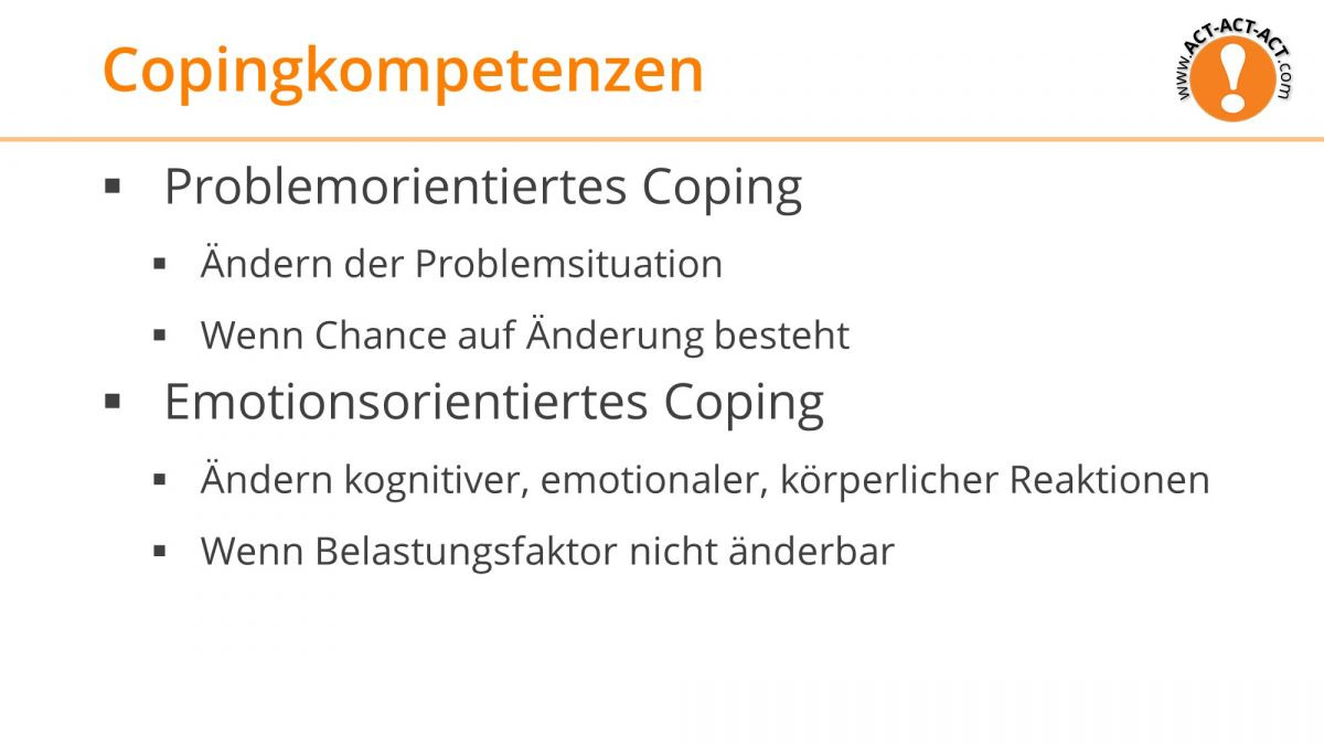 Psychologie Aufnahmetest Kapitel 12: Copingkompetenzen