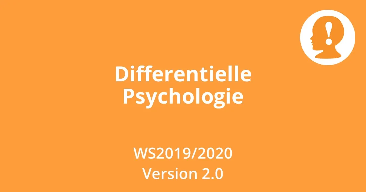 Differentielle Psychologie / Persönlichkeitspsychologie