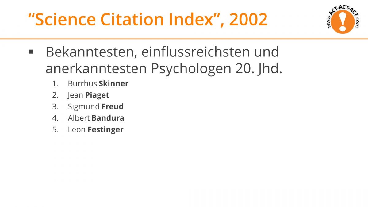 Psychologie Aufnahmetest Kapitel 1: Einflussreichsten Psychologen 20. Jhd.