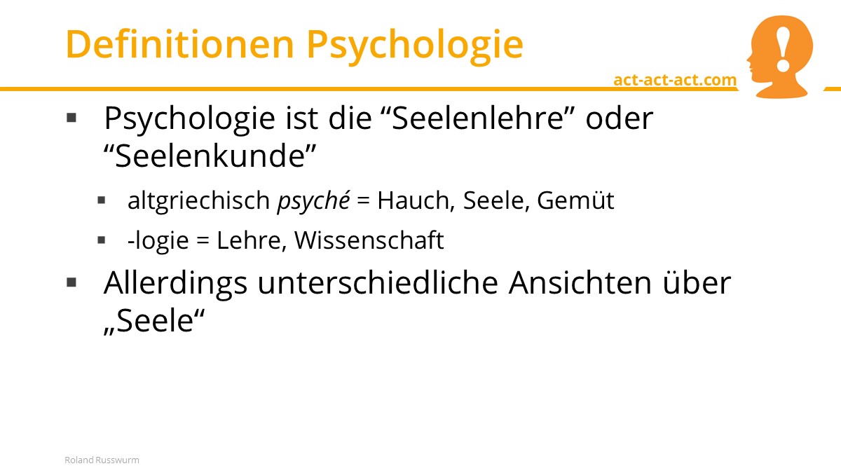 Definitionen Psychologie