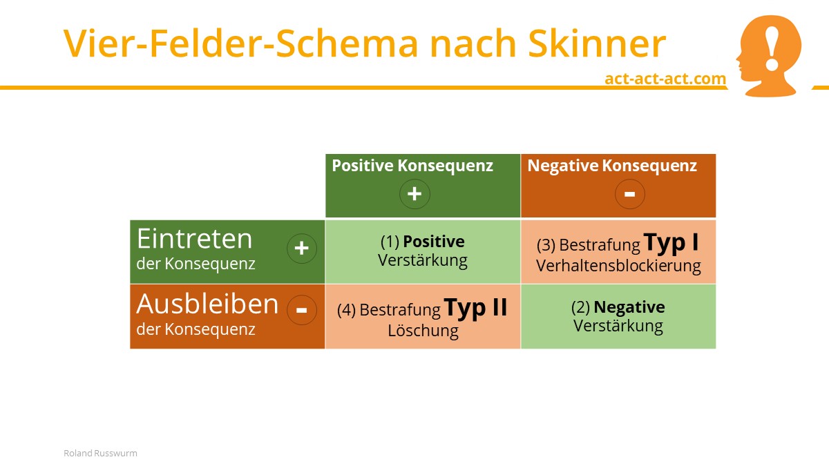 Vier-Felder-Schema nach Skinner