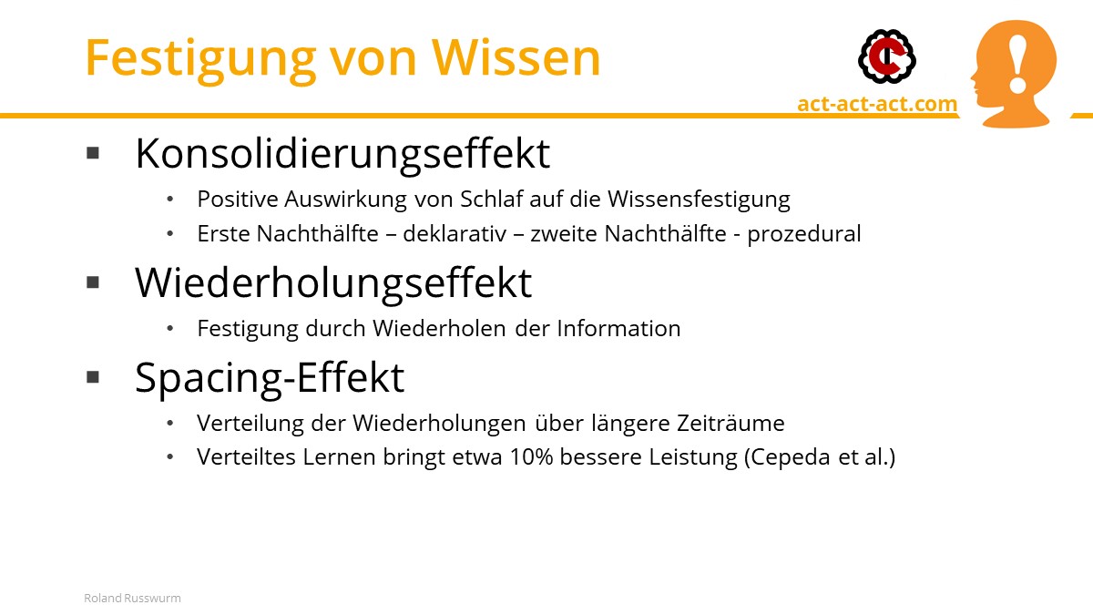 Festigung von Wissen