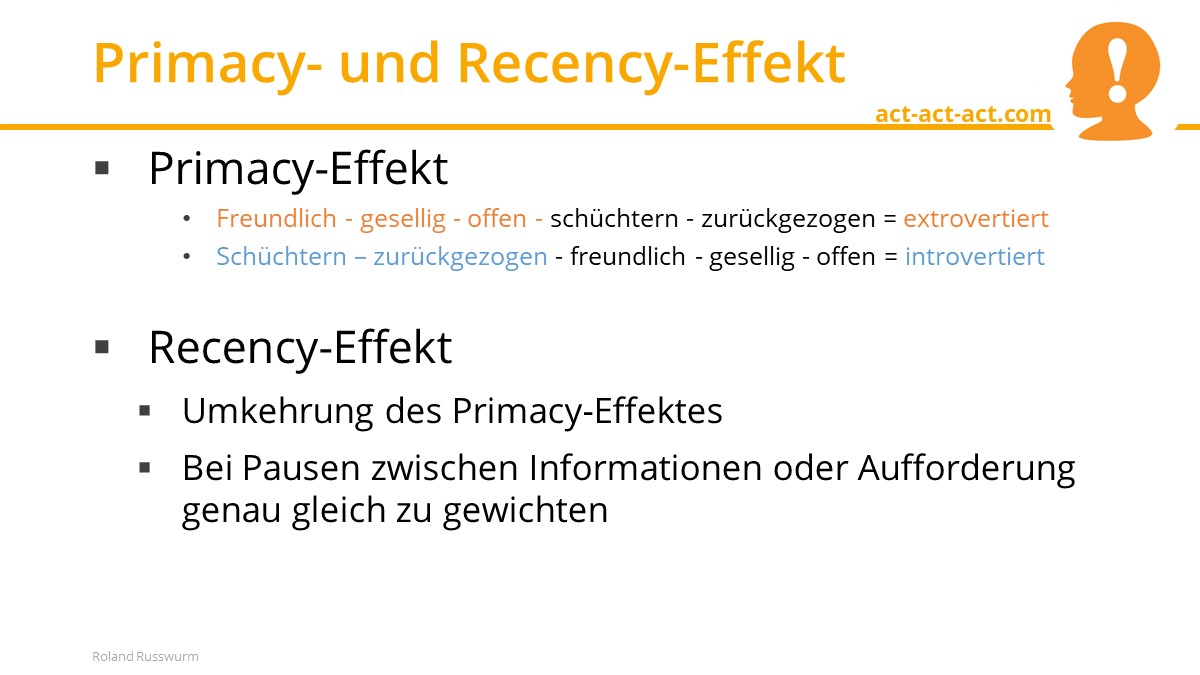 Primacy- und Recency-Effekt