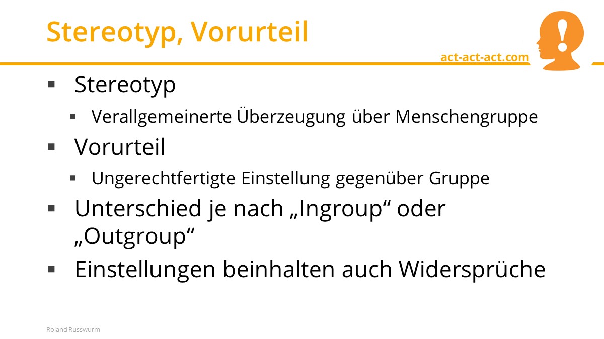 Stereotyp, Vorurteil