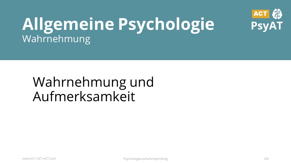 Allgemeine PsychologieWahrnehmung