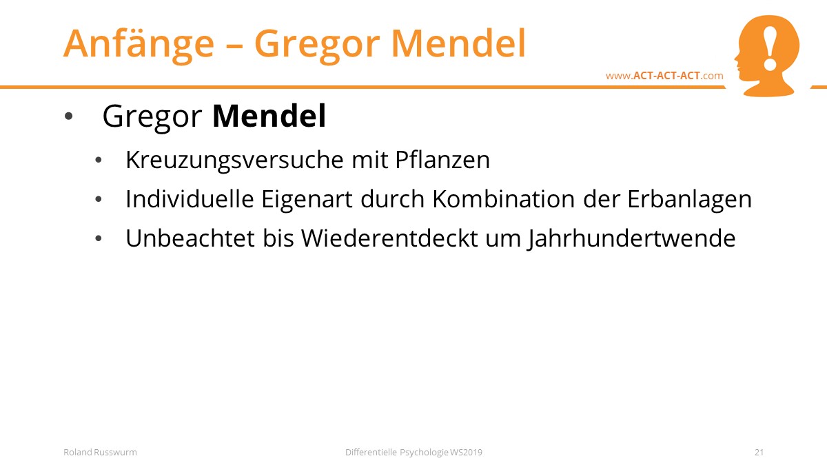Anfänge – Gregor Mendel