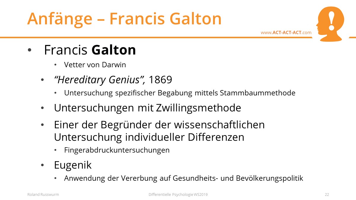 Anfänge – Francis Galton