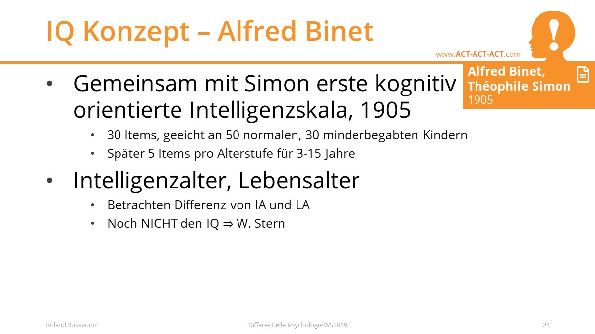 IQ Konzept – Alfred Binet