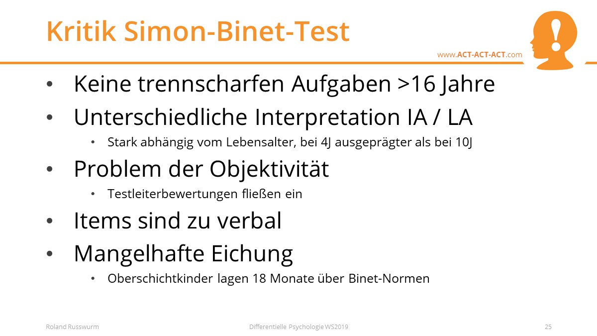 Kritik Simon-Binet-Test
