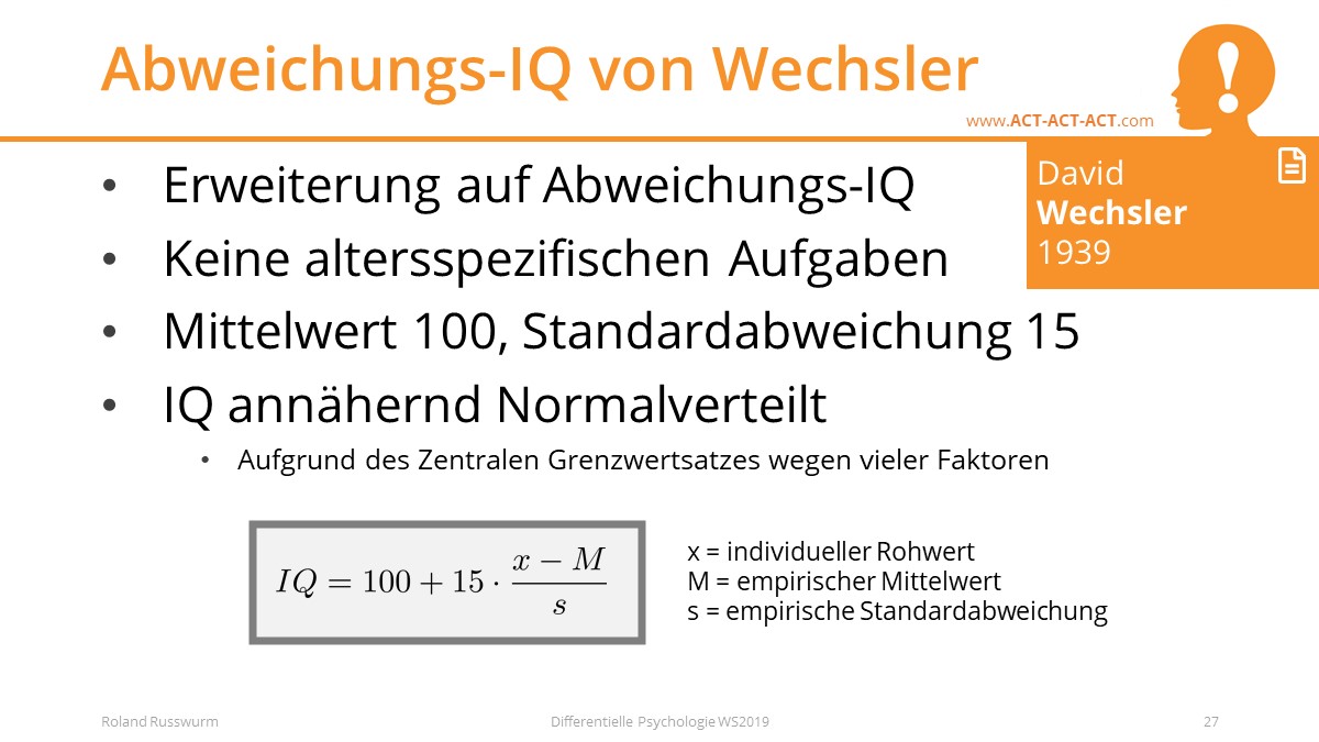 Abweichungs-IQ von Wechsler