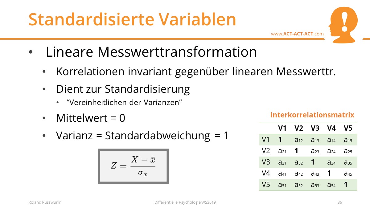 Standardisierte Variablen