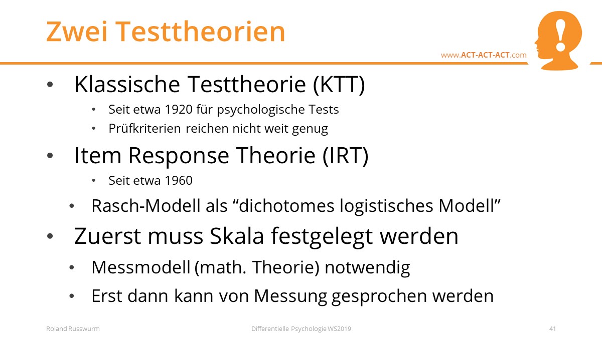 Zwei Testtheorien