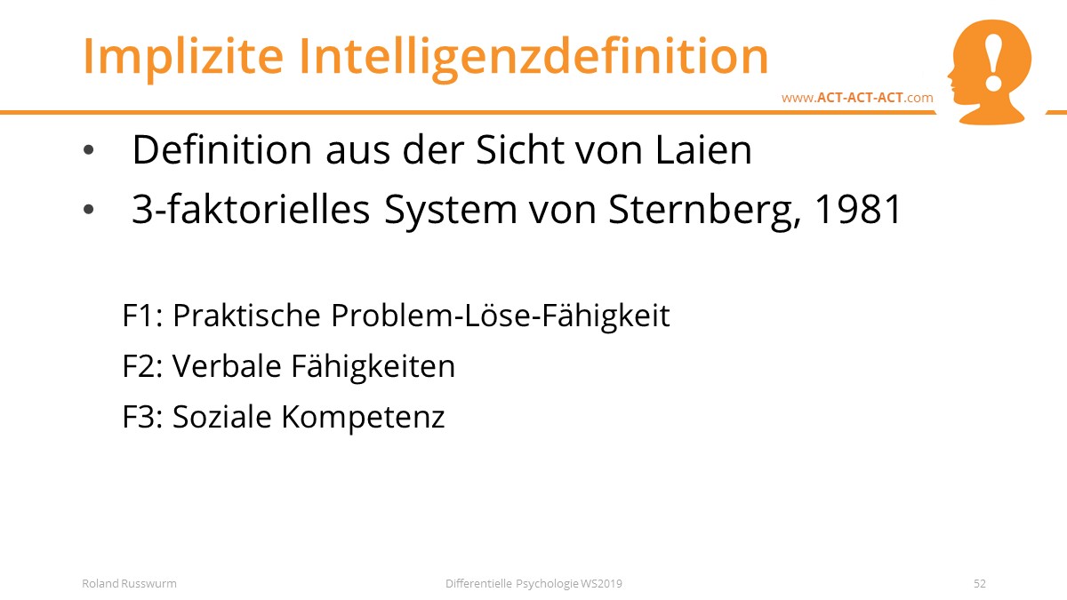 Implizite Intelligenzdefinition