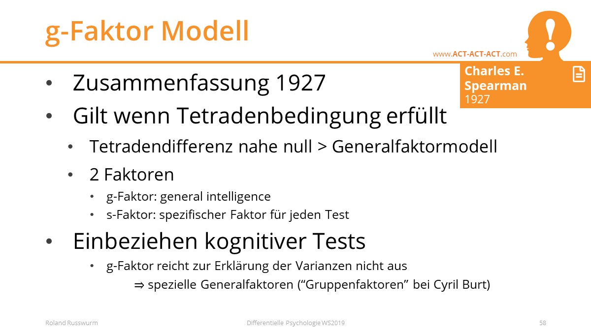 g-Faktor Modell