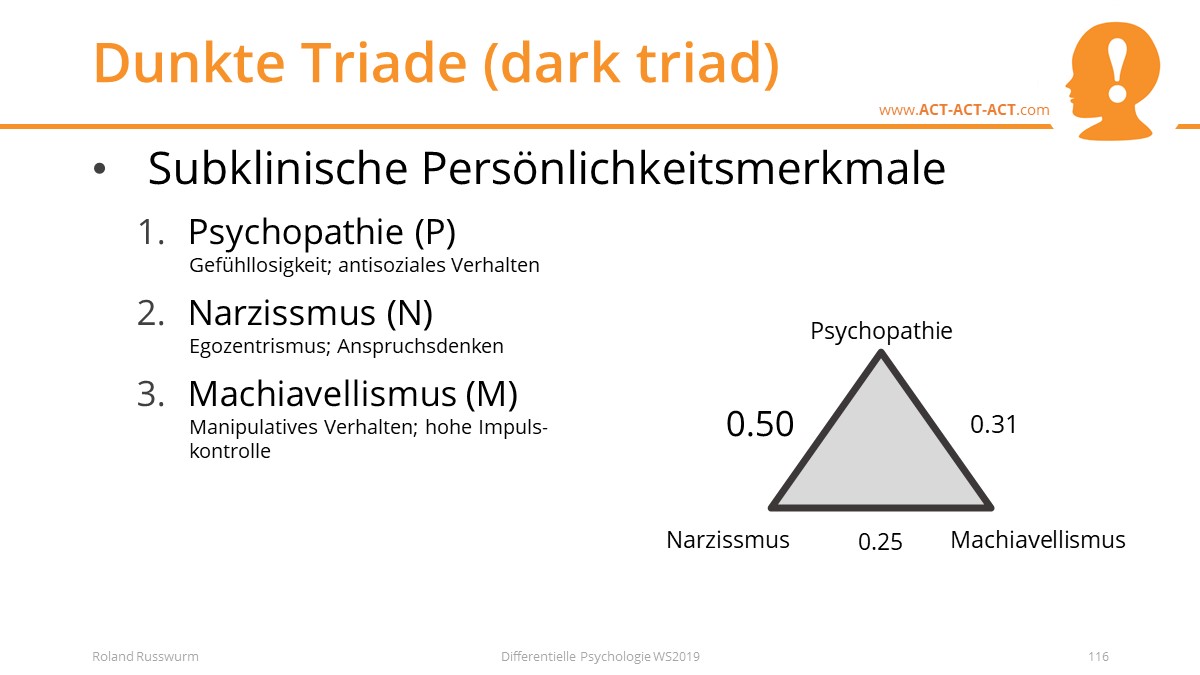 Dunkte Triade (dark triad)